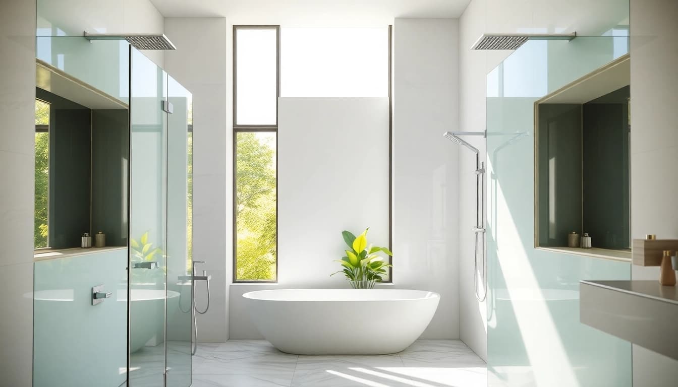 Optimisez votre salle de bain avec sunny showers france pour un résultat chic et lumineux.