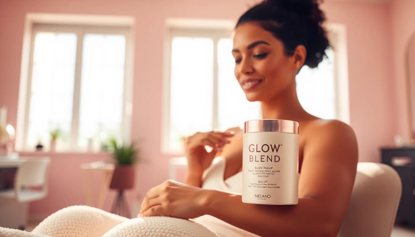 Enhance your radiance with Glow Blend in a serene beauty salon setting.