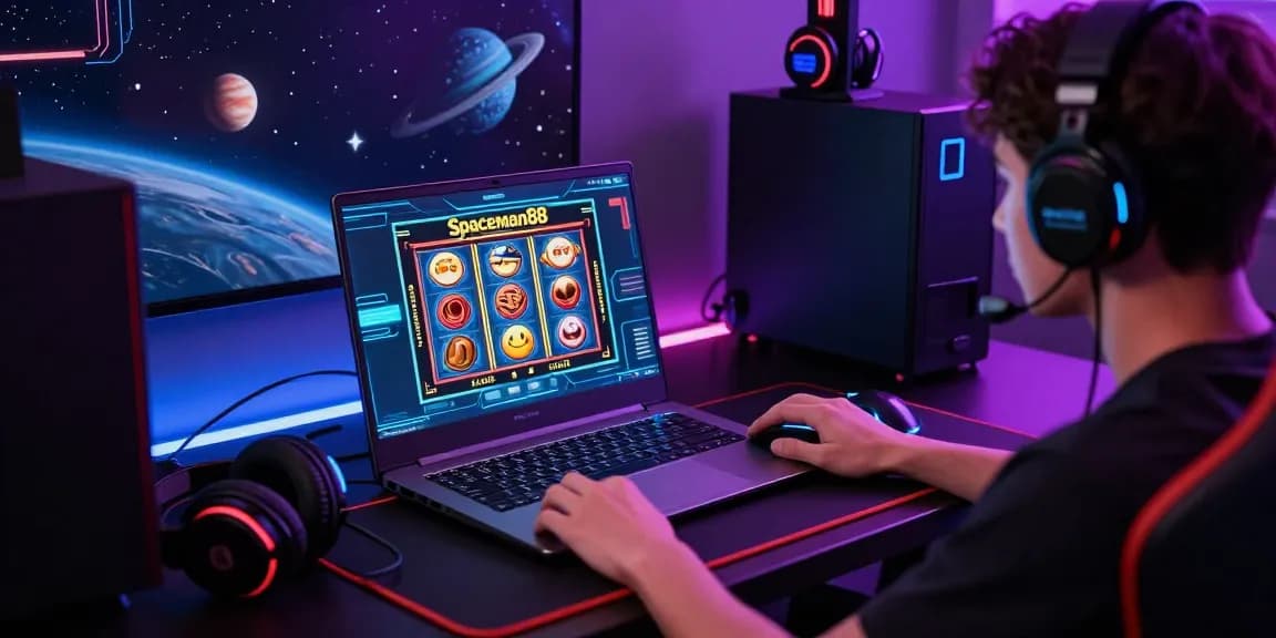 Spaceman88 gaming experience with vibrant graphics and accessories in an engaging atmosphere.