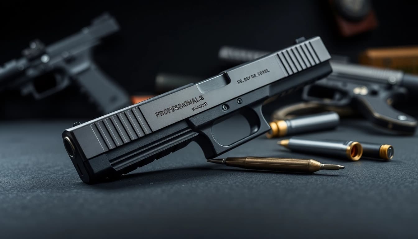 Showcasing glock 19 slides with intricate details and a professional aesthetics, highlighting craftsmanship.