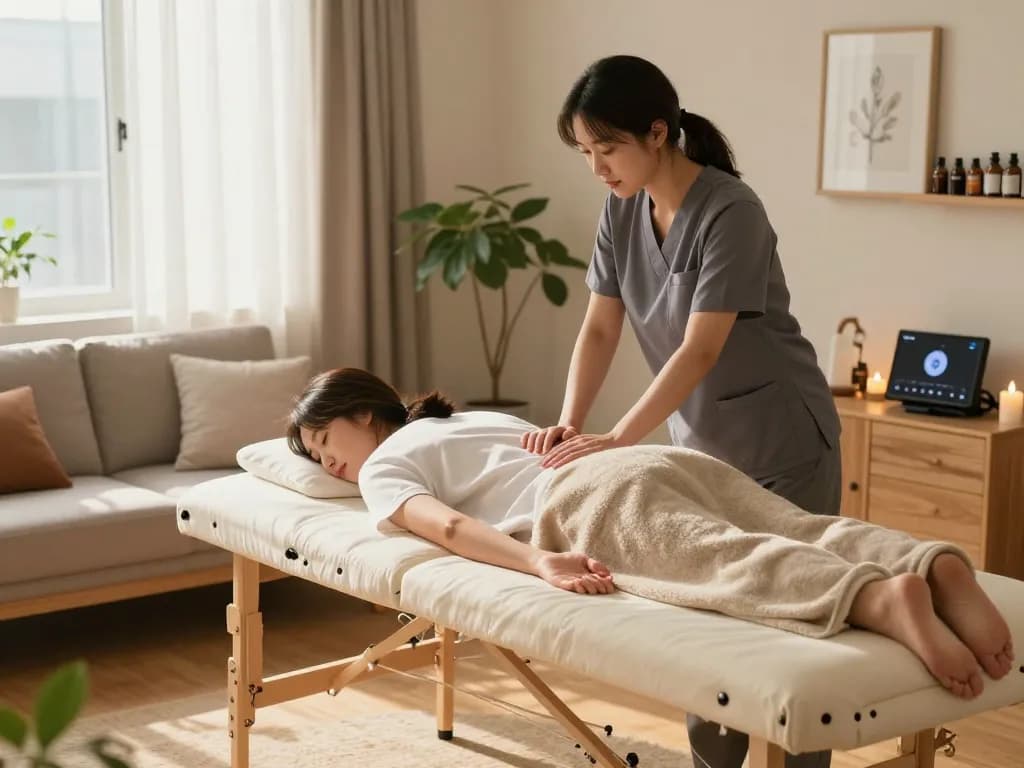 Experience 서울출장마사지 in a tranquil home setting with a professional therapist.