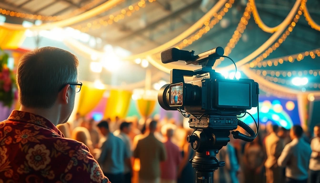 Capturing engaging On-site videography with a professional videographer in action.