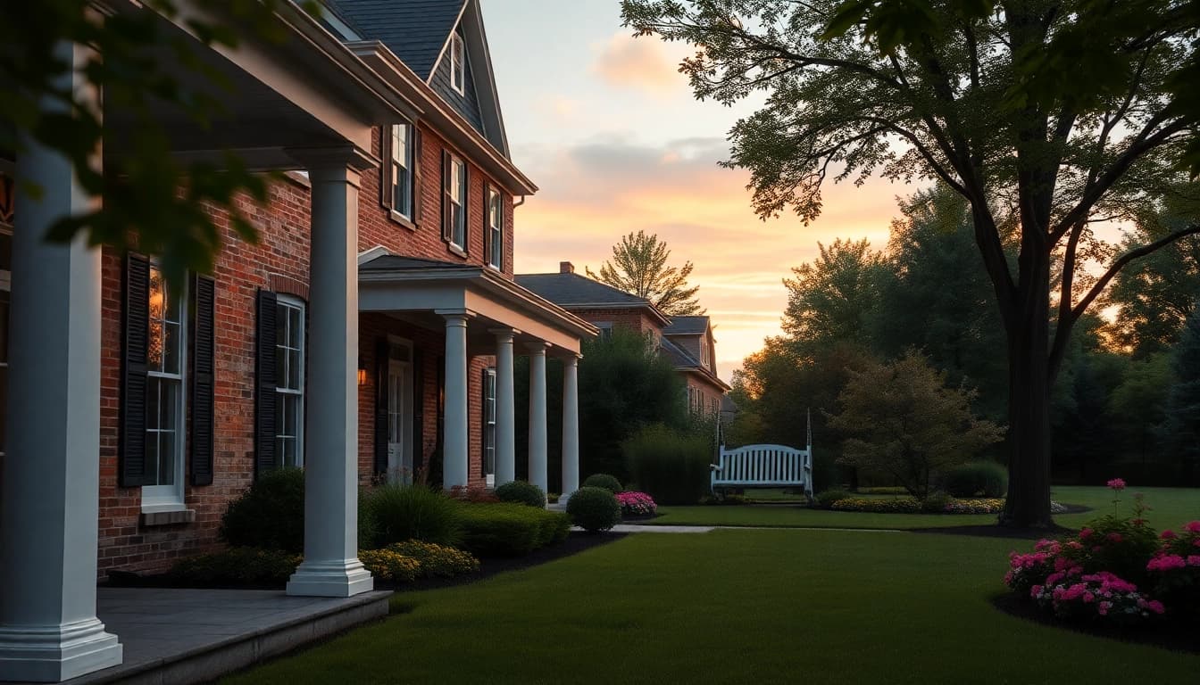 A stunning colonial home build showcases traditional architecture with elegant details.