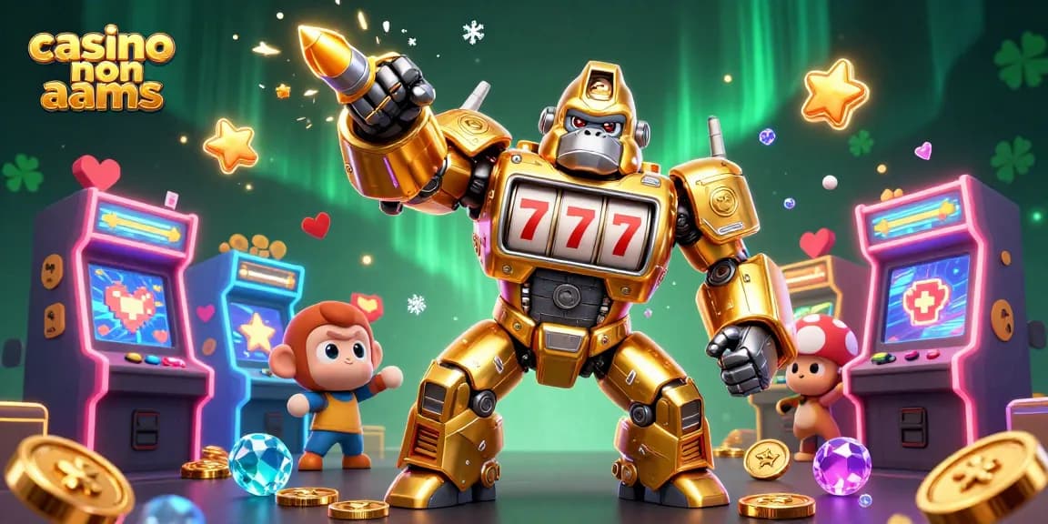 Vincere nei casinò non AAMS con un robot gorilla d'oro e simboli di fortuna