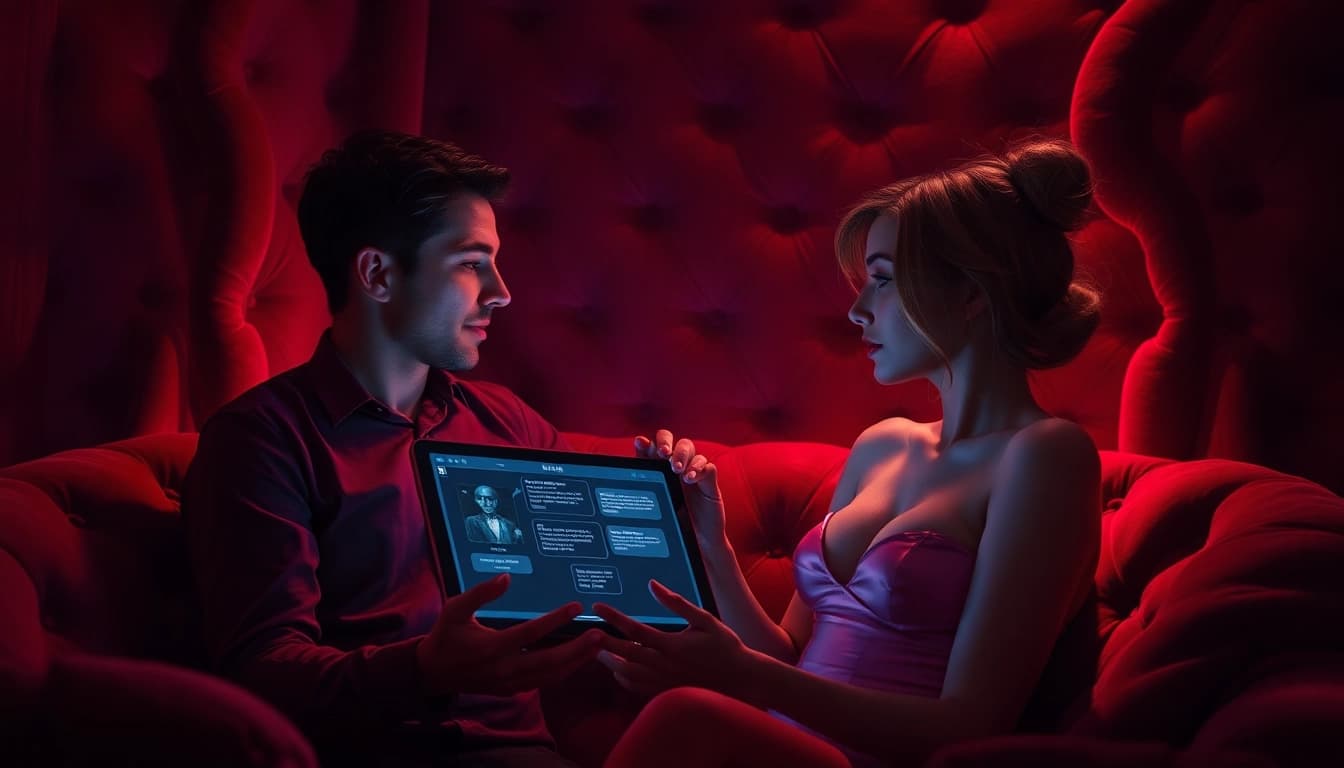 Engaging with an NSFW AI chatbot in a cozy, ambient setting.