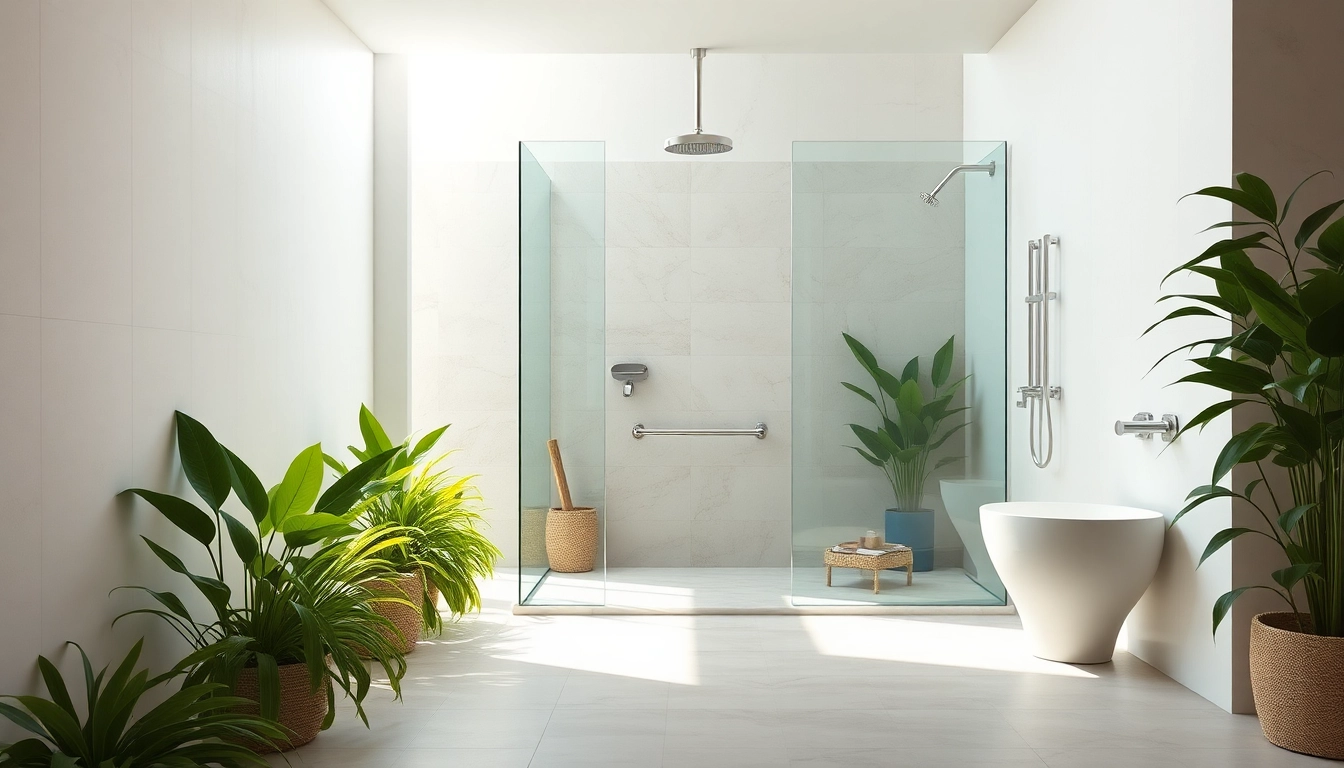Enhancing elegant showers Australia with modern designs and lush greenery.