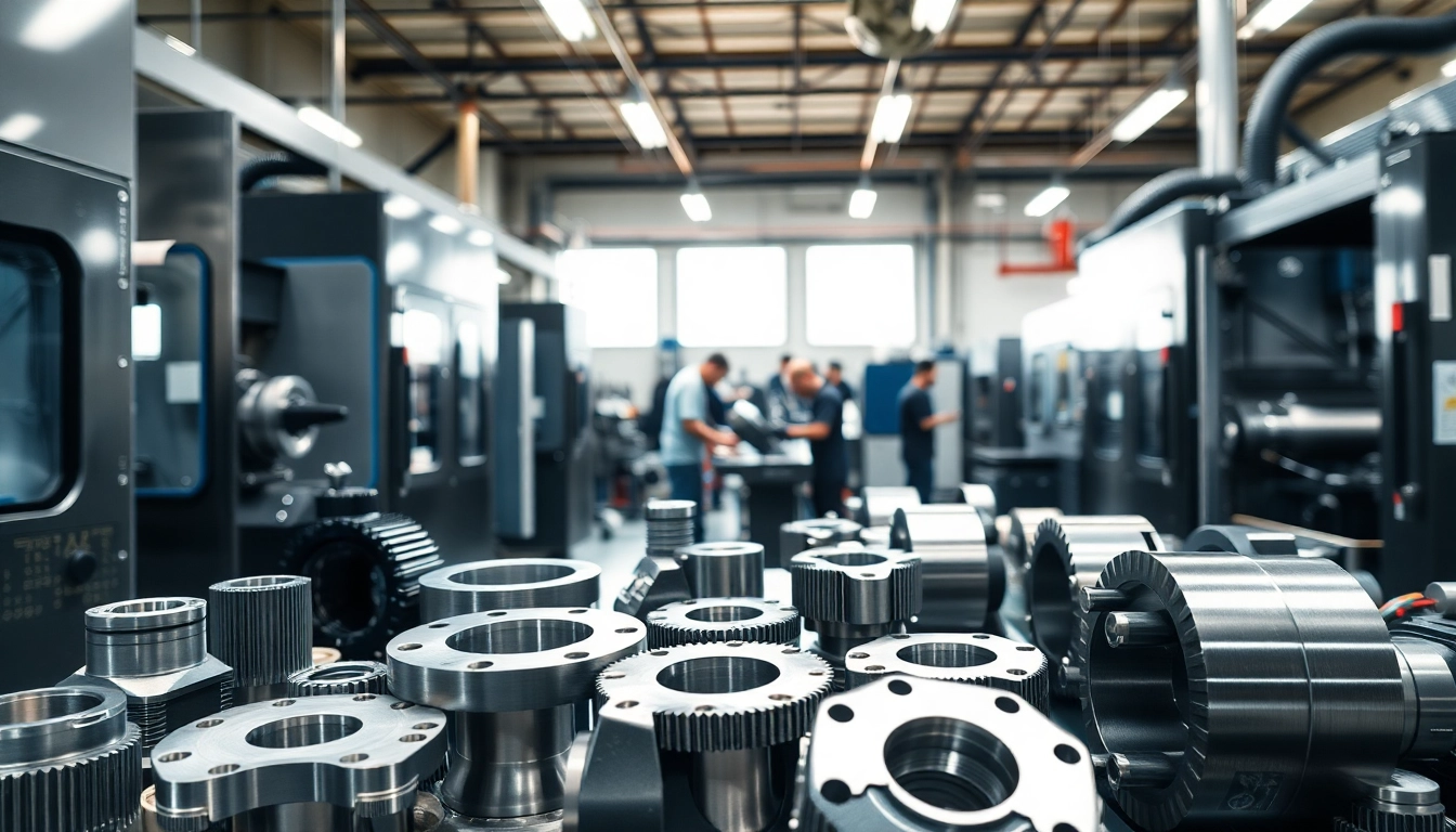 Showcasing Chiheng Custom CNC Machining with precision parts in an active workshop environment.