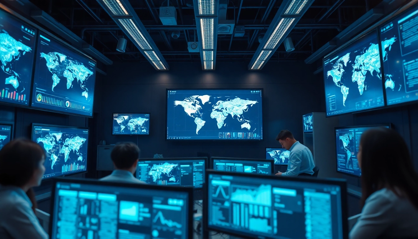 Advanced cybersecurity lab showcasing innovative ai technology for threat detection and analysis.