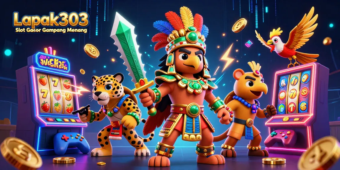Engage in thrilling gaming with Lapak303 Slot Gacor Gampang Menang featuring dynamic slot machines and warriors.