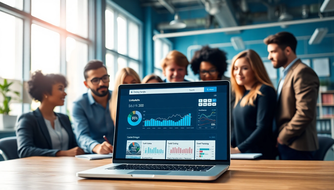 Learn how to scrape linkedin leads from search results with professionals collaborating over data analytics.