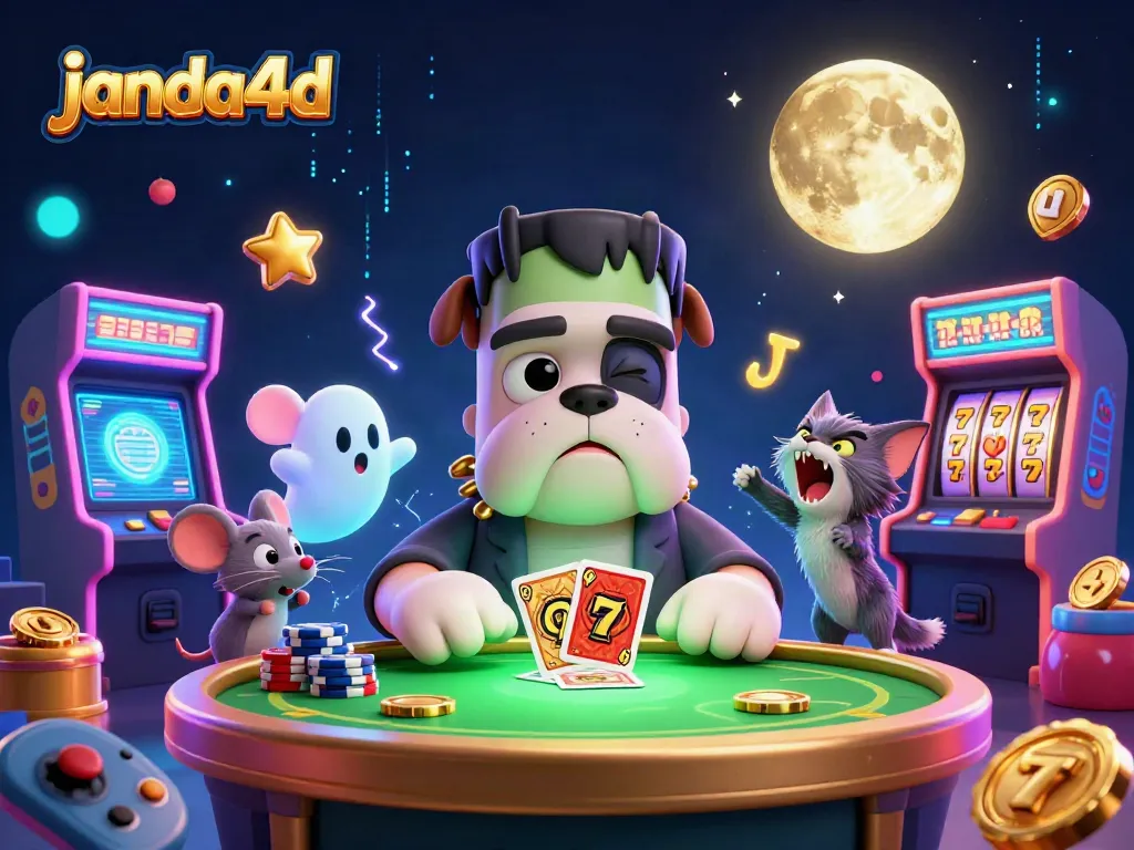 JANDA4D menghadirkan pengalaman bermain kartu dengan karakter unik dan slot menarik dalam ilustrasi 3D.