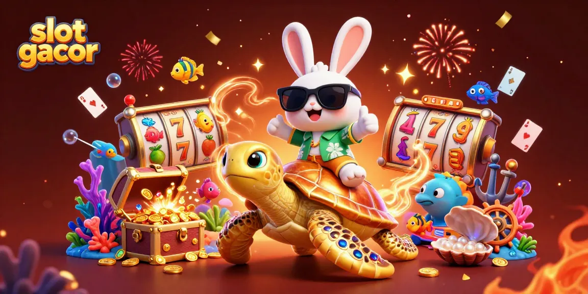 Spin on slot gacor reels with vibrant characters celebrating a jackpot win in a colorful casino scene.