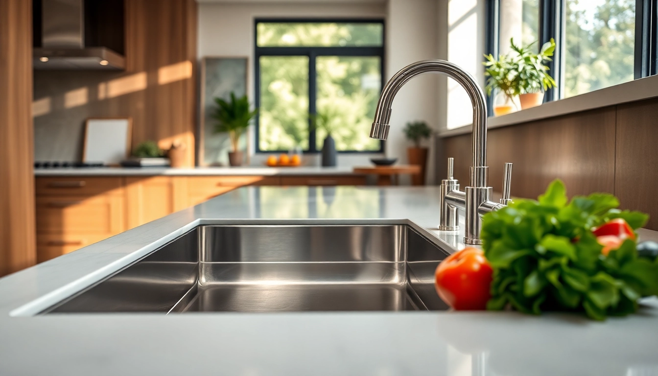 Transform your home with a stunning kitchen sink in stainless steel, showcasing modern elegance and functionality.