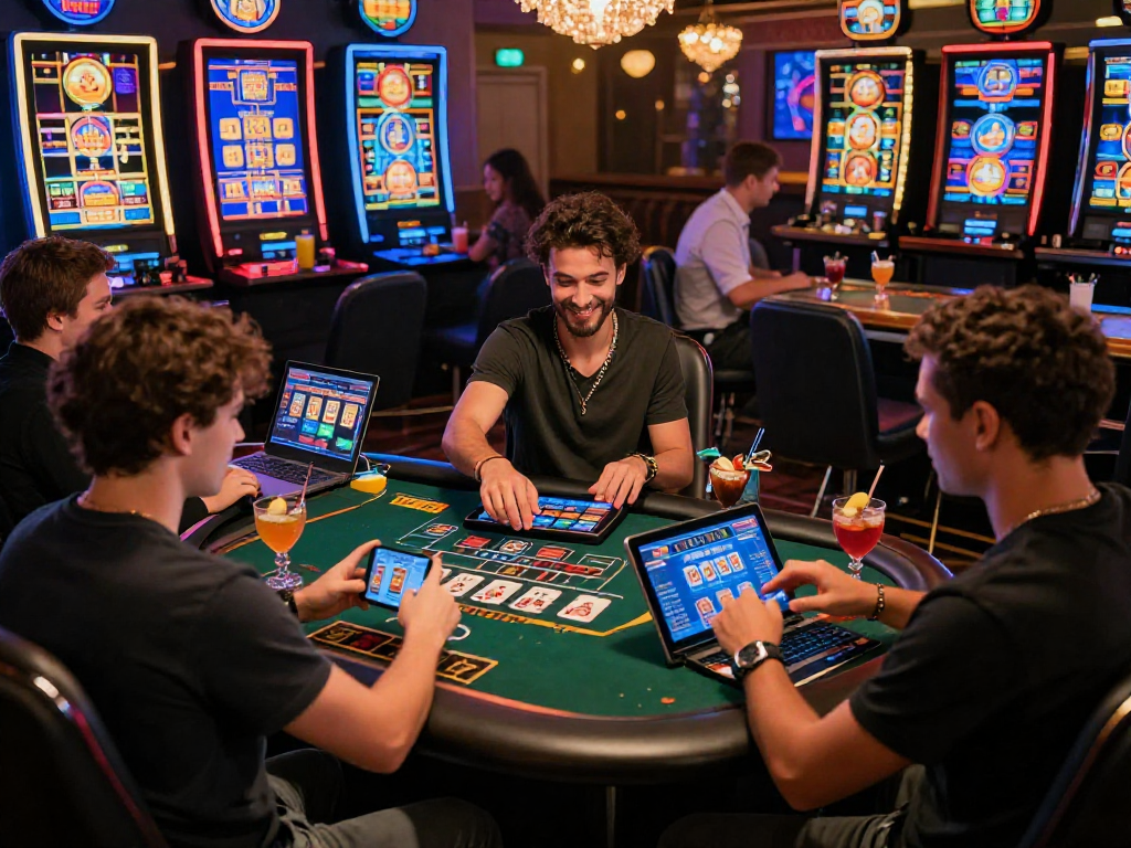 Players enjoying trusted European online casinos with vibrant games and lively atmosphere.