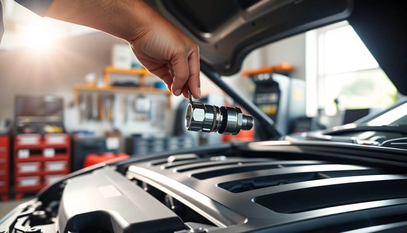 Inspect a flex fuel sensor fitting in detail to understand its crucial mechanics.