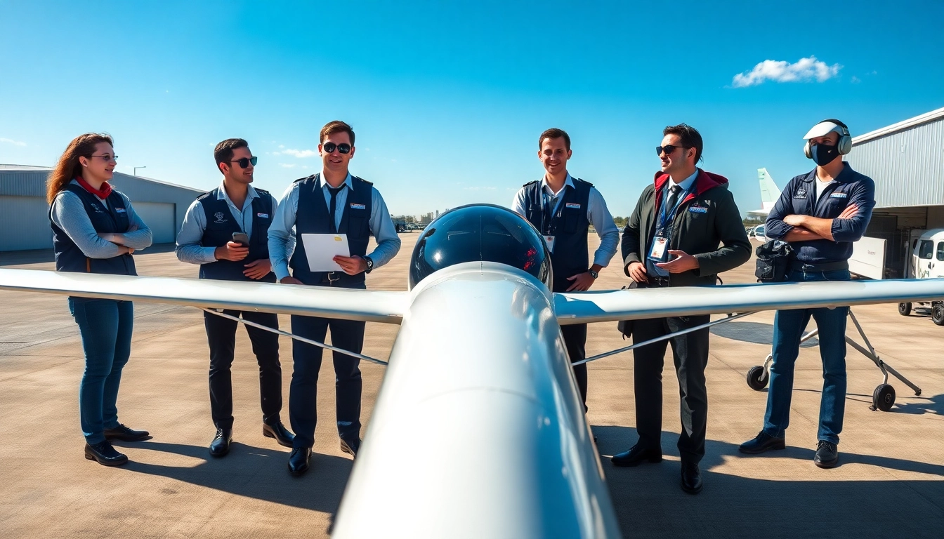 Training session at milton flight school with students and instructor steering aircraft.
