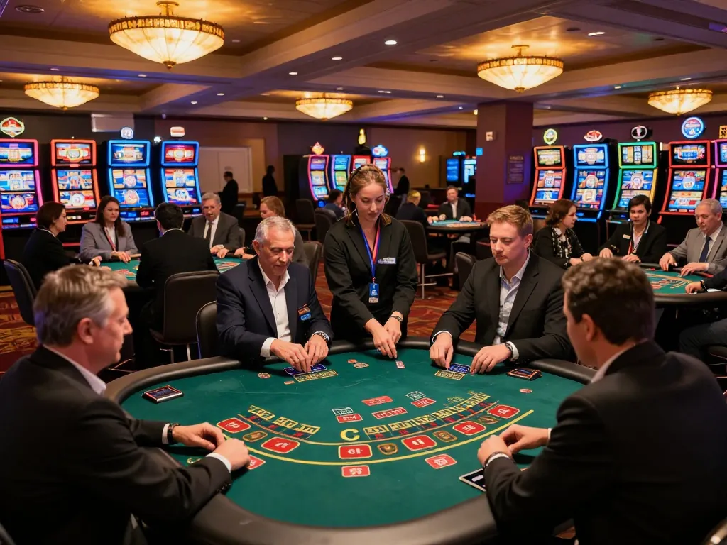 Engaged players enjoying strategic gameplay at top online casinos Canada with warm ambience