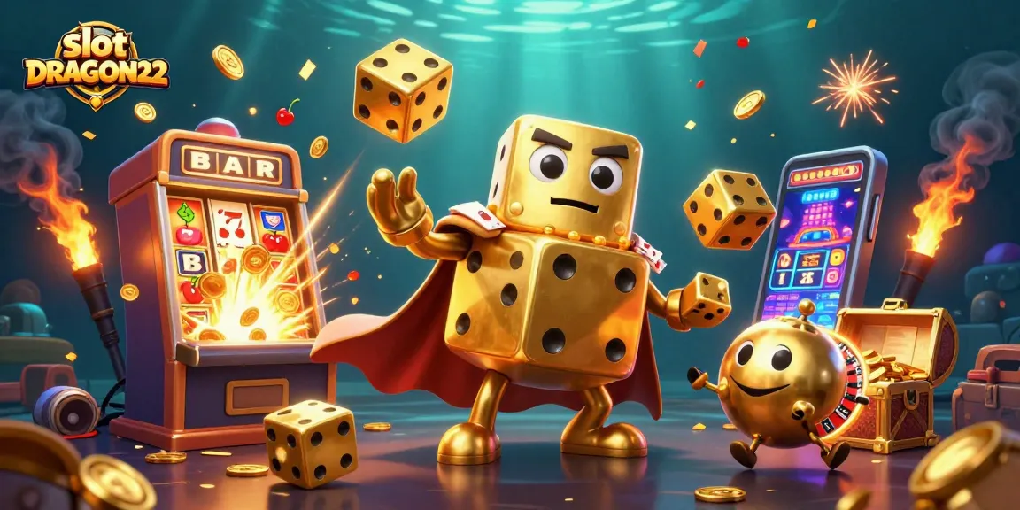 Experience exhilarating wins with slot DRAGON222 in a vibrant, action-packed casino scene.