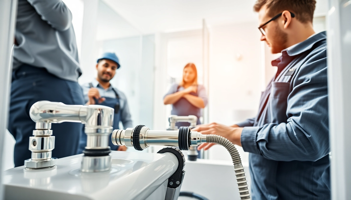 Techniker von sonni sanitär GmbH bei professioneller Badezimmerinstallation