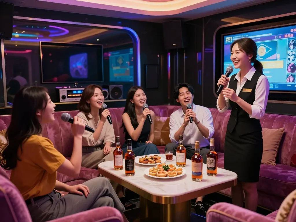 Enjoy a luxurious karaoke experience at https://www.gangnamtune.com with friends in a vibrant Gangnam lounge filled with premium drinks and engaging service.