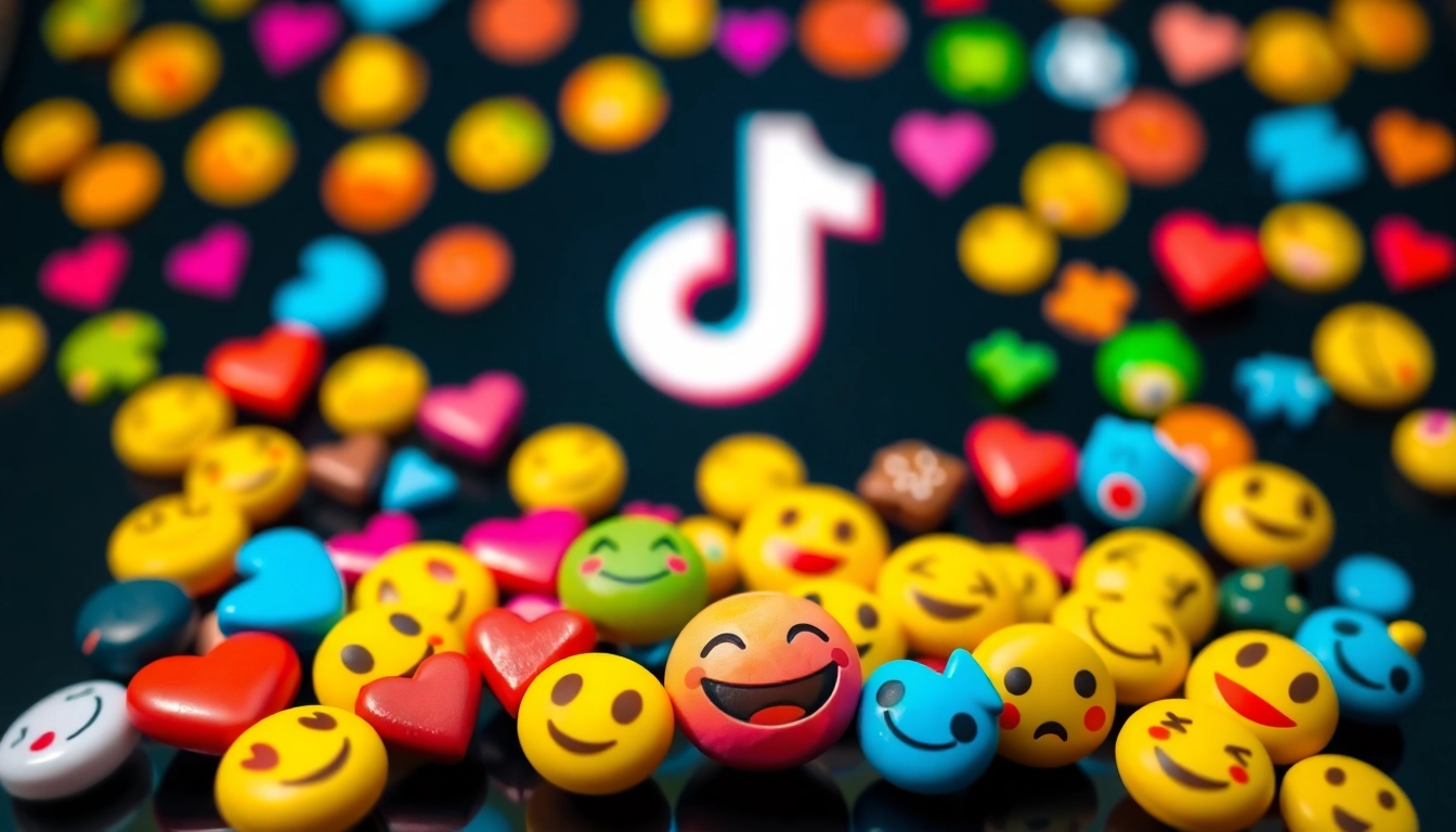 Engaging collage of TikTok emojis illustrating vibrant expressions and communication.