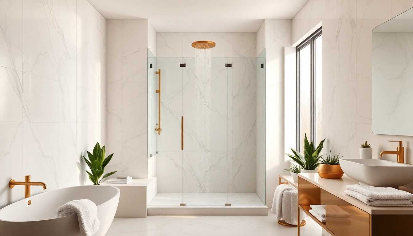 Install elegant showers Australia featuring modern fixtures and luxurious design in a beautifully lit bathroom.