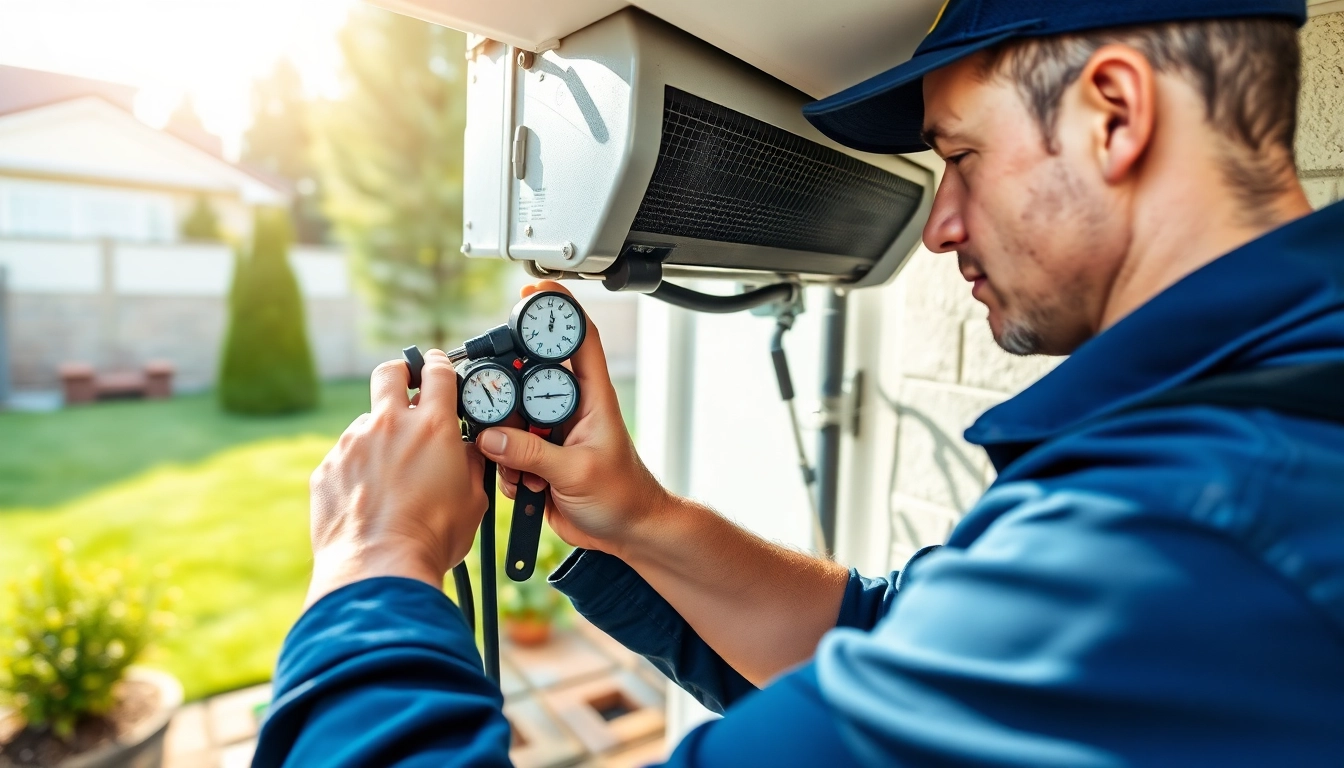 HVAC Repair Tampa technician expertly repairing an air conditioning unit in a sunny backyard.
