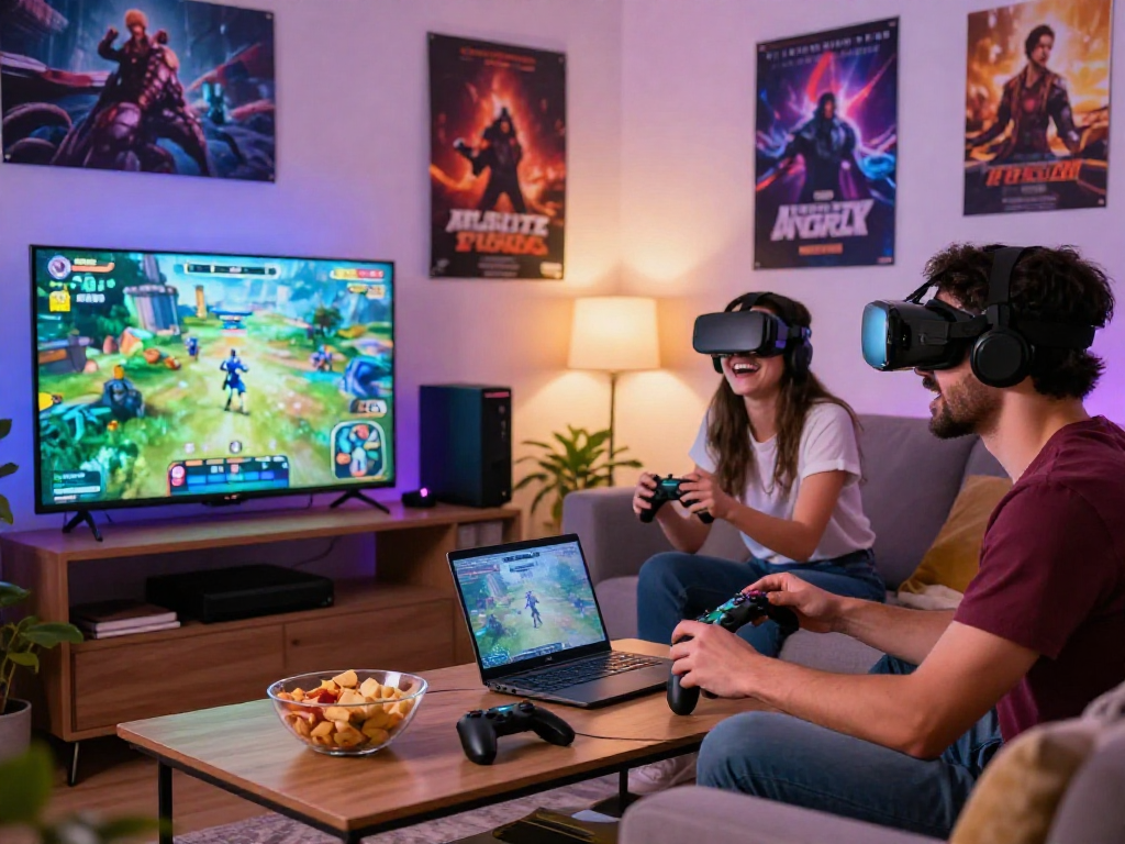 Players enjoying adult games together in a cozy gaming environment