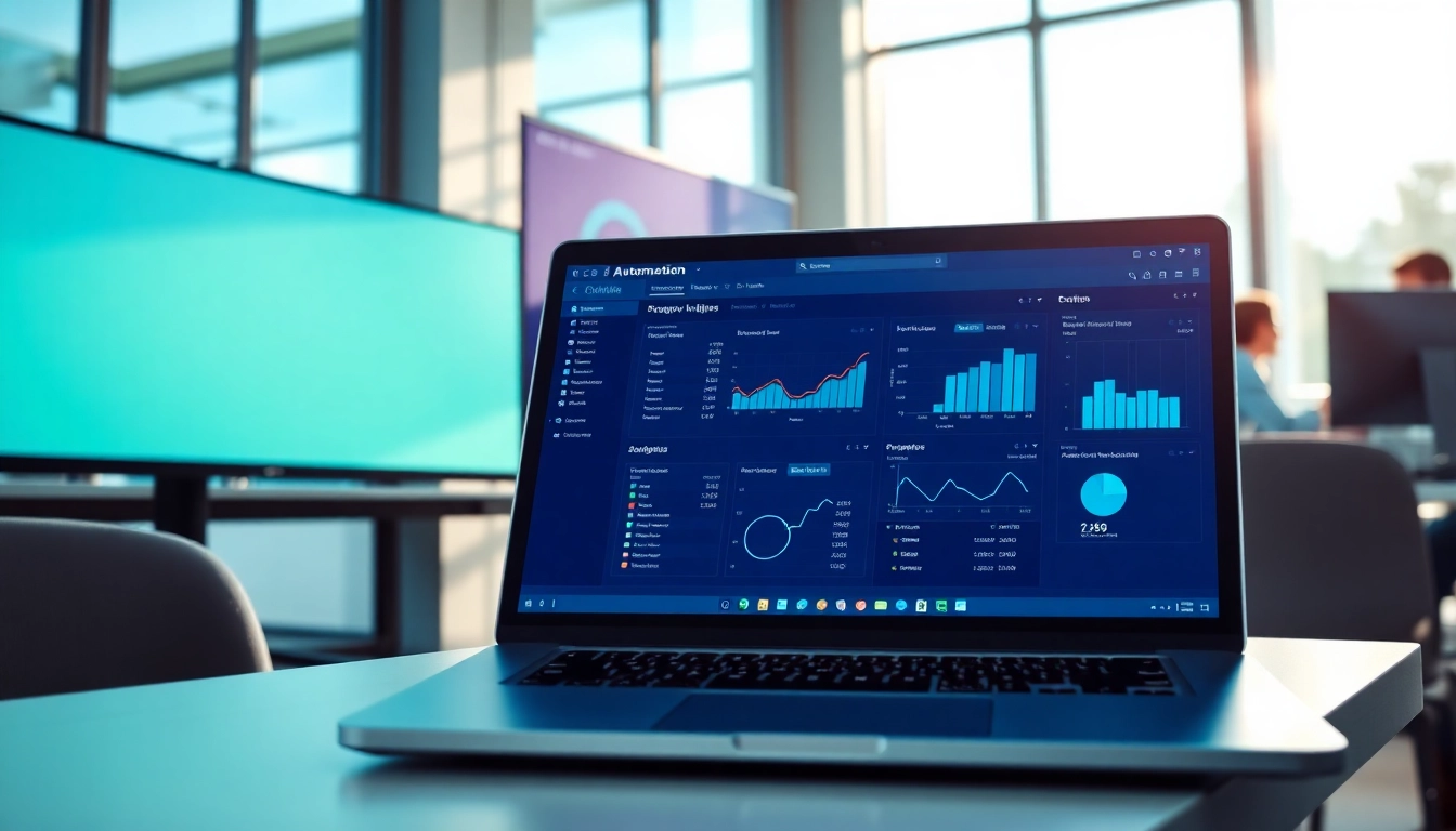 Visual showcasing a test automation tool interface integrating analytics and team collaboration.