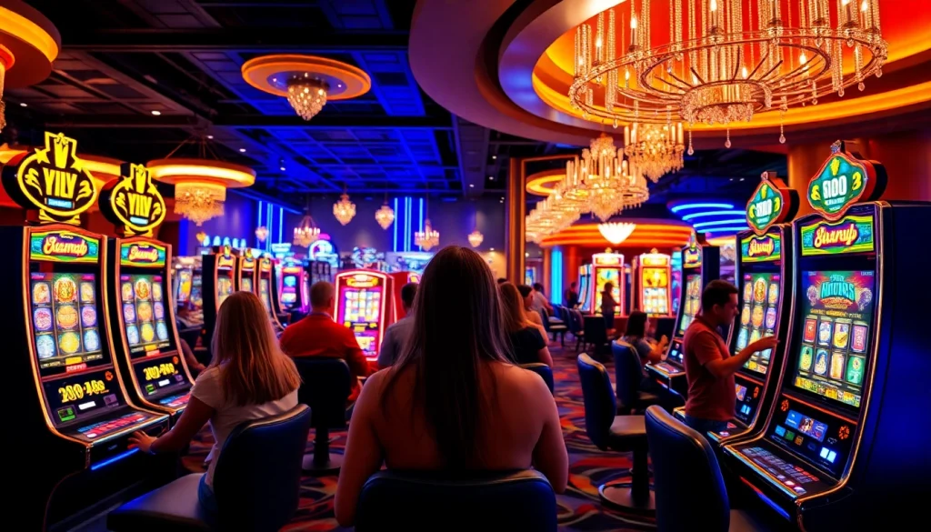 Mainkan luxury138 slot dalam suasana kasino mewah yang penuh warna dan kegembiraan.