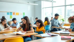 Enhance Education through interactive learning in a vibrant classroom.