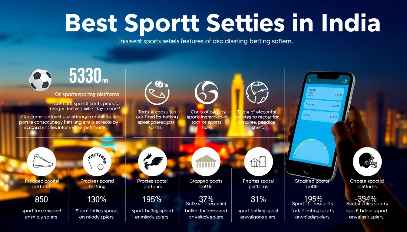 Highlighting the best sports betting sites in India with infographic features and vibrant visuals.