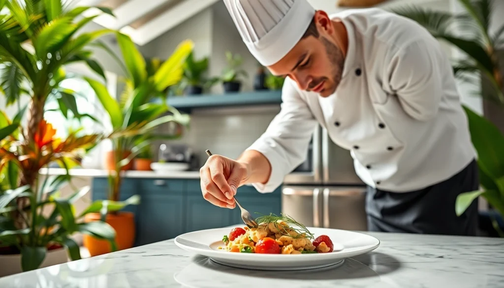 Private chef St Martin crafting exquisite culinary delights in a luxury villa.