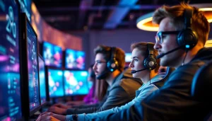 Menampilkan daftar lapak303 game dengan pemain serius dalam lingkungan kasino online yang menegangkan.