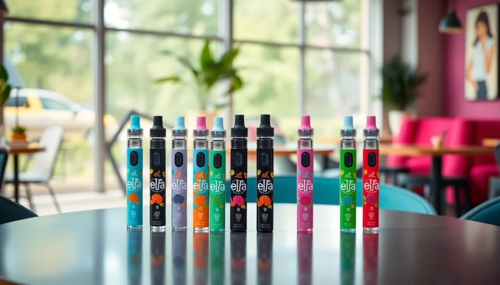 Erleben Sie die kreativen Designs und Geschmäcker der elf bar elfa in einem modernen Café-Setting.