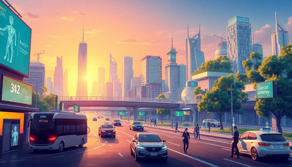 Showcasing a futuristic urban landscape at https://mohamedmmblog.tech, highlighting advanced technology and society.