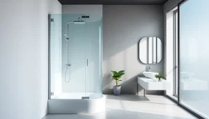 Admire the élégance of paroi de douche in a contemporary bathroom with stylish finishes.