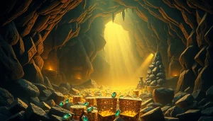 Unearth treasures in King Solomon's Mine with shimmering gems and ancient artifacts.