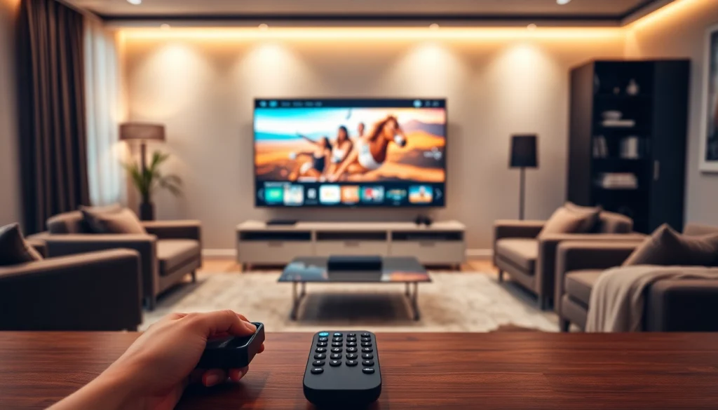 Engaging image of iron tv pro streaming content on a stylish flat-screen television.