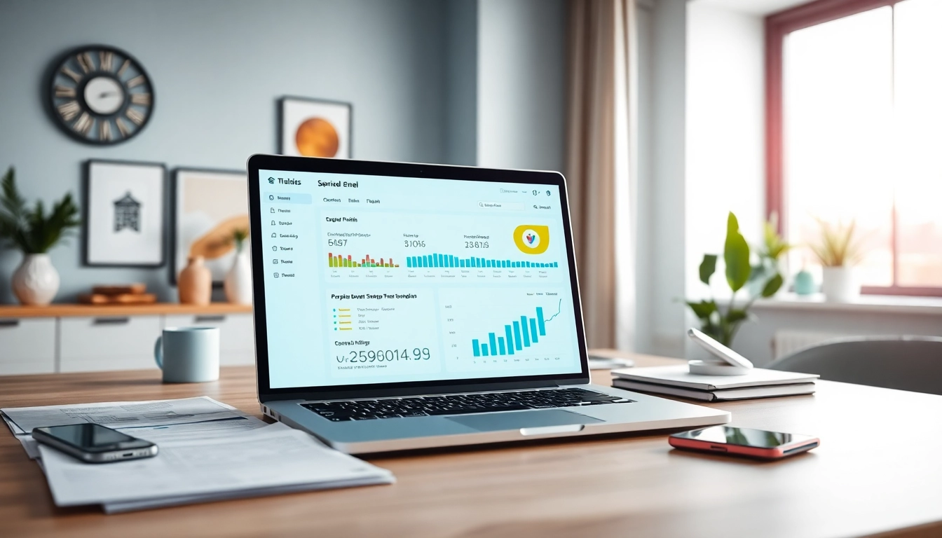 Visualize a digital marketing workspace with a cheap smm panel interface and productive ambiance.