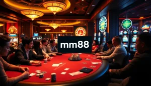 Experience thrilling poker action at mm88 with vibrant casino tables and roulette excitement.