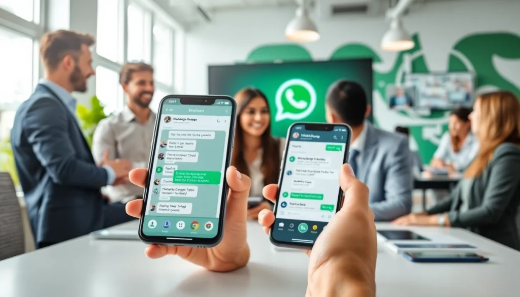 Showcase the efficiency of whatsapp business api as a team engages with customers using technology.