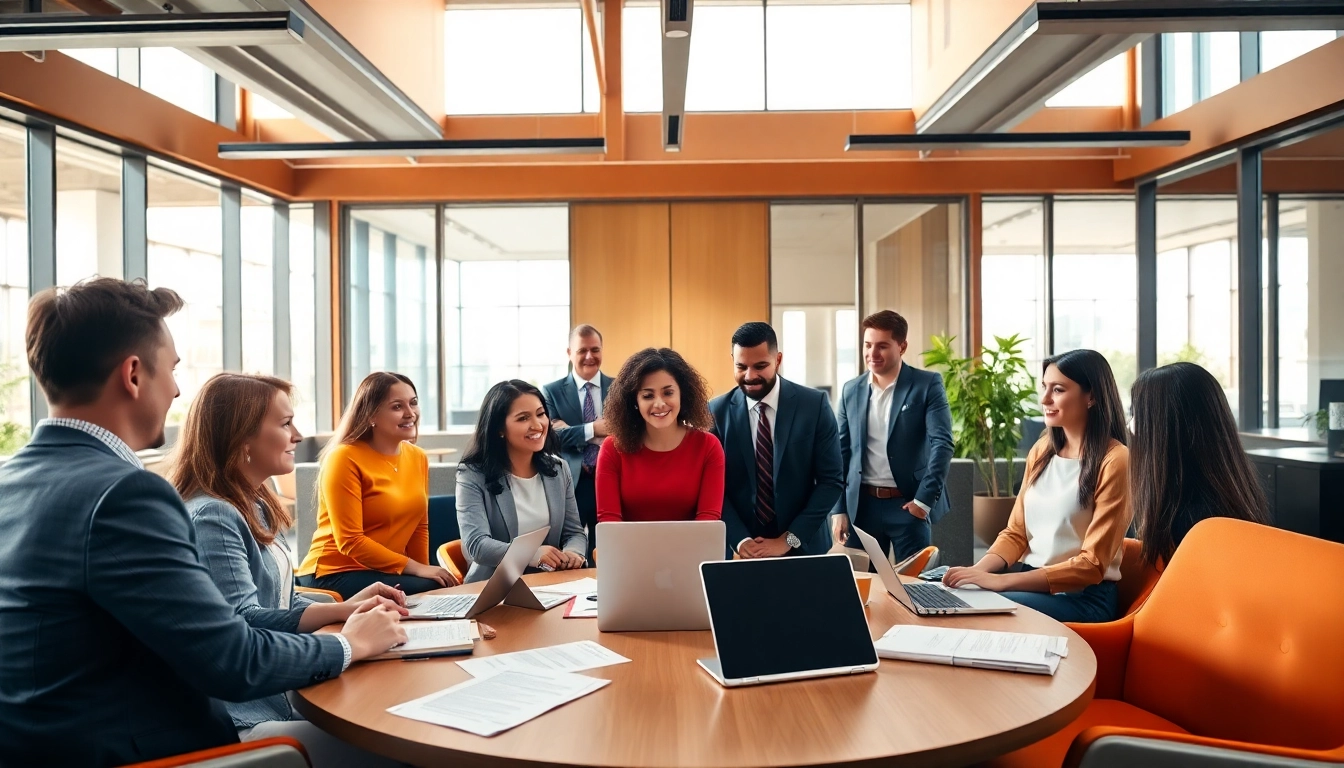 Facilitated discussion on new hire jobs in a contemporary office environment.