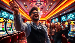 Momen kemenangan luar biasa di luxury333 dengan suasana kasino yang mewah.