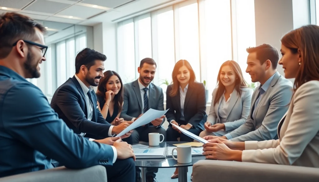 Quickplus Business Consultants collaborating in an office setting, showcasing professionalism and strategy vision.