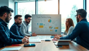 Enhance your marketing with digital strategies from https://vj88.online/ in a vibrant brainstorming session.