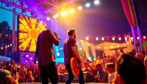 Koralive musician captivating the crowd at a vibrant outdoor festival