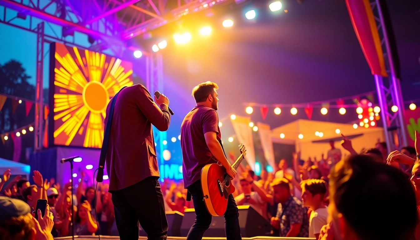 Koralive musician captivating the crowd at a vibrant outdoor festival