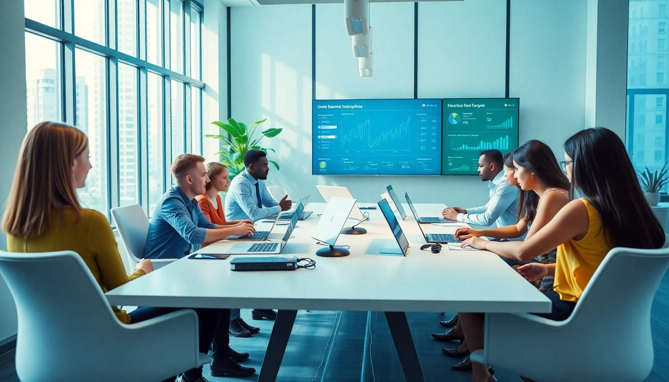 Small Business IT Support Tampa professionals collaborating in a modern office