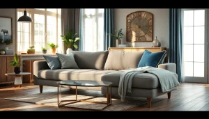 Cozy and stylish sofa beds enhance modern living room decor with elegance.
